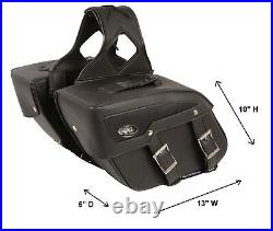 13 W Zip-off Pvc Slanted Throw Over Motorcycle Saddlebags For Harley Usadn
