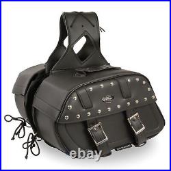 15 W Zip-off Pvc Studded Throw Over Rounded Saddlebags For Harley Usa22