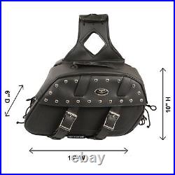 15 W Zip-off Pvc Studded Throw Over Rounded Saddlebags For Harley Usa22