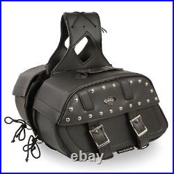 15 W Zip-off Pvc Studded Throw Over Rounded Saddlebags For Suzuki Usa22