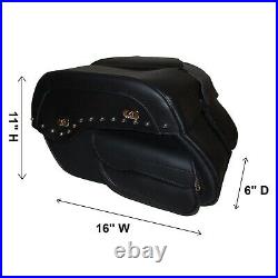 16 W Motorcycle Waterproof Studded Throw Over Saddlebags For Harley Dk2s