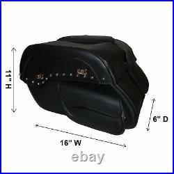 16 W Motorcycle Waterproof Studded Throw Over Saddlebags For Suzuki Sk2s