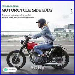 2 Pcs throw over saddlebags Artificial Pu Leather Scooter Cycling Bag Fuel Tank