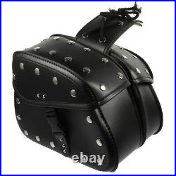 2 Pcs throw over saddlebags Artificial Pu Leather Scooter Cycling Bag Fuel Tank