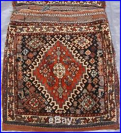 2'x4' Fine Complete Saddlebags Hand-knotted Wool Tribal Old Oriental Area Rug