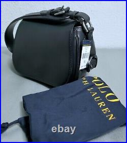 $498 Polo Ralph Lauren Womens Black Saddle Leather Sullivan Crossbody Bag READ
