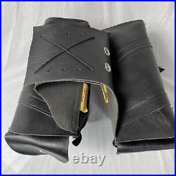 90's Willie & Max Black Throw Over Adjustable Saddlebags 13x12x5.5 Made In USA