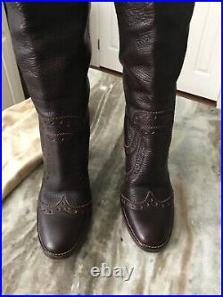 AUTHENTIC MICHAEL KORS (BOUGHT ON RODEO DR) DARK SADDLE BROWN BOOTS withBAG 8.5M