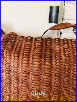 Anthropologie Vilenca Holland NWT Weaved Leather Flap Over Saddle Bag