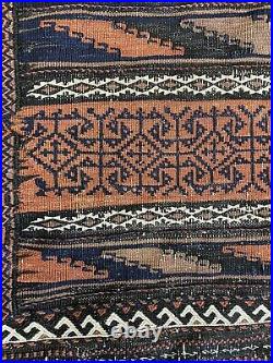 Antique Bal uchi Hand Woven Complete Saddle Bag Flatweave Rug