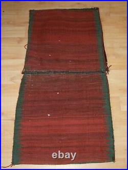 Antique Complete Qashqai Khorjin Saddle Bags with Plain Weave Back Circa 1900/20