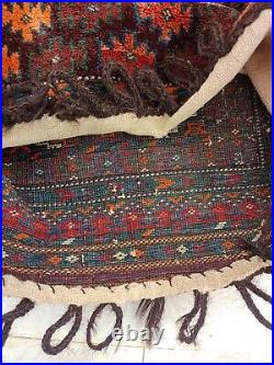 Antique Hand Knotted Afghani Wool Collectible Complete Saddle bag Khorjin