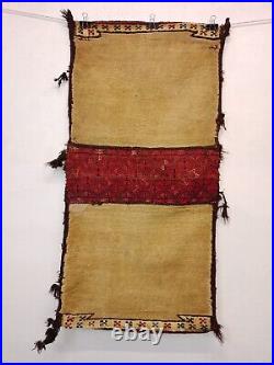 Antique Turkmen Yomut or Goklan Complete Saddle Wool Bag(Khordjin) Collectible