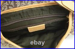 Authentic Christian Dior Monogram Trotter Beige Leather Canvas GP Saddle Bag