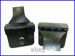 Black Color Leather Saddle Bag For Royal Enfield Bullet Classic Standard Electra