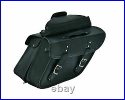 Black Gen Leather Motorcycle Saddlebags for Harley Davidson Dyna-Throw Over Bags