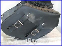 Black Leather Throw Over Saddle Bags, Harley Davidson XL