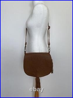 Brown Leather Fold Over Saddle Bag
