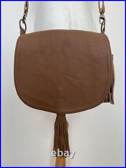 Brown Leather Fold Over Saddle Bag