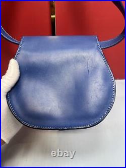 CHLOE Small Marcie Fold Over Saddle Bag in Deep Blue