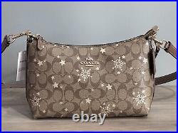 COACH CN688 Clara Shoulder Bag In Signature Canvas With Star And Snowflake Print