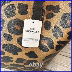 COACH City Tote Leopard Print Tan & Black All Over Print Bag Black Inside C7131