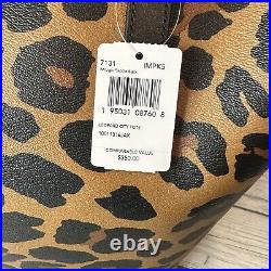 COACH City Tote Leopard Print Tan & Black All Over Print Bag Black Inside C7131