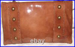 Carla Mancini Copper Patent Leather Fold Over Clutch Purse Bag Handbag Handmade