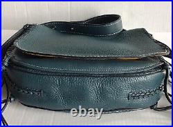 Coach Purse Saddle Bag Glove Tanned Pebbled Leather Whiplash Mineral Teal
