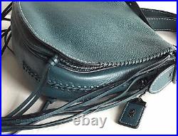 Coach Purse Saddle Bag Glove Tanned Pebbled Leather Whiplash Mineral Teal
