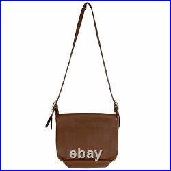 Coach Vintage Brown Leather Saddle Bag Flap Over Patricia's Legacy Purse #9951