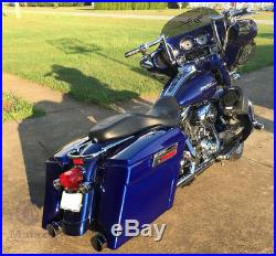 Complete Cobalt Blue 4 Extended Hard Saddlebags For Harley Touring Models 94-13