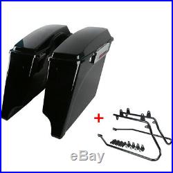 Complete Hard Saddlebags Saddle bags With Softail Conversion Brackets For Harley