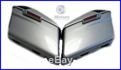 Complete Silver Hard Saddlebags w 5x7 Speaker lids for 2014-up Harley Touring
