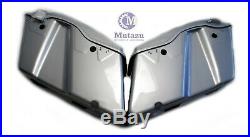 Complete Silver Hard Saddlebags w 5x7 Speaker lids for 2014-up Harley Touring