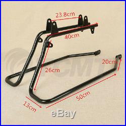 Complete Vivid Black Hard Saddle Bags +Softail Conversion Brackets For Harley HD
