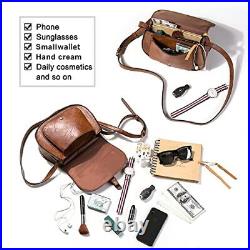 Crossbody Bags for Women Small Over the Shoulder Saddle Purses and Boho Brown