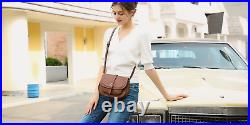 Crossbody Bags for Women Small Over the Shoulder Saddle Purses and Boho Brown