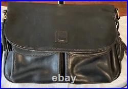 Dooney Bourke BLACK Florentine Vachetta Leather Saddle Messenger Shoulder Bag