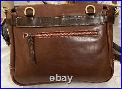 Dooney Bourke Brown Florentine Vachetta Leather Saddle Messenger Shoulder Bag