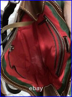 Dooney Bourke Brown Florentine Vachetta Leather Saddle Messenger Shoulder Bag