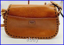 Dooney & Bourke Florentine Full Flap WESTERN Saddle Handbag Natural