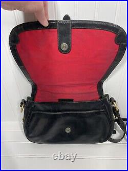 Dooney & Bourke Florentine Leather Full Flap Saddle Crossbody Bag Black