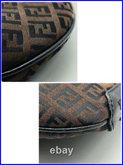FENDI Handbag Zucca Saddle Logo All Over Pattern Flat