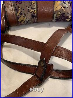 FOSSIL VRI Vintage Reissue Floral Saddle Flap Leather Bag Purse With Turnlock