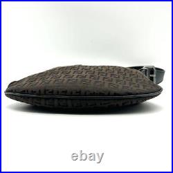 Fendi Handbag Zucca Saddle Logo All Over Pattern Flat 65141