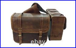 For Harley Motorcycles Throw Over Leather Saddle Bag Rusty Brown Color