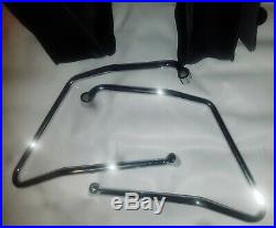 GENUINE HARLEY DAVIDSON Motorcycle THROW OVER Leather SADDLEBAGS with BRACKETS