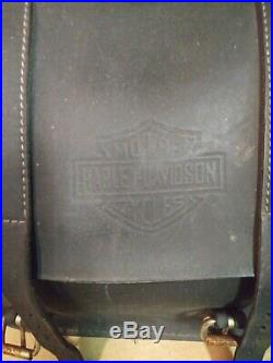 Genuine Harley Davidson leather throw over saddle bags