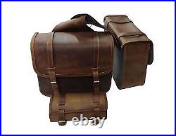 Genuine Leather Saddle Bag And Tool Bag Rusty Brown For Indian Chief Motorcycles